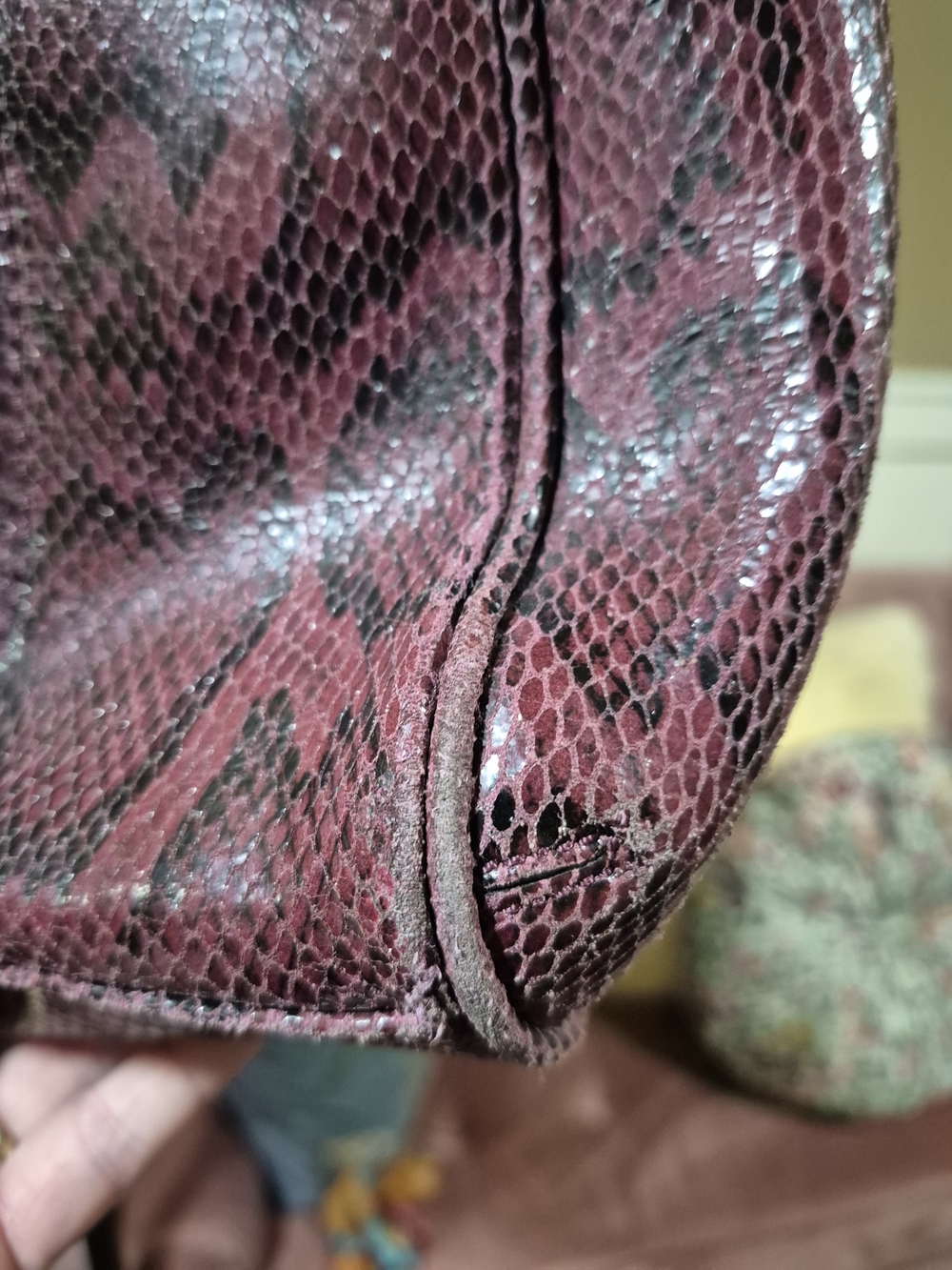 Cole Haan Raspberry Snake-Print Purse - Picture 4 of 13